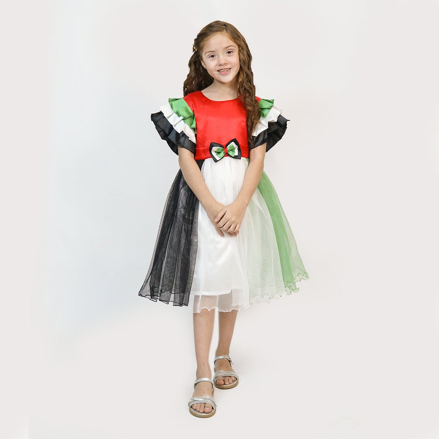 UAE National Day Dress Girls-Flag sleeves