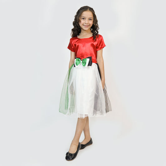 UAE National Day Dress Girl-3 colors bow