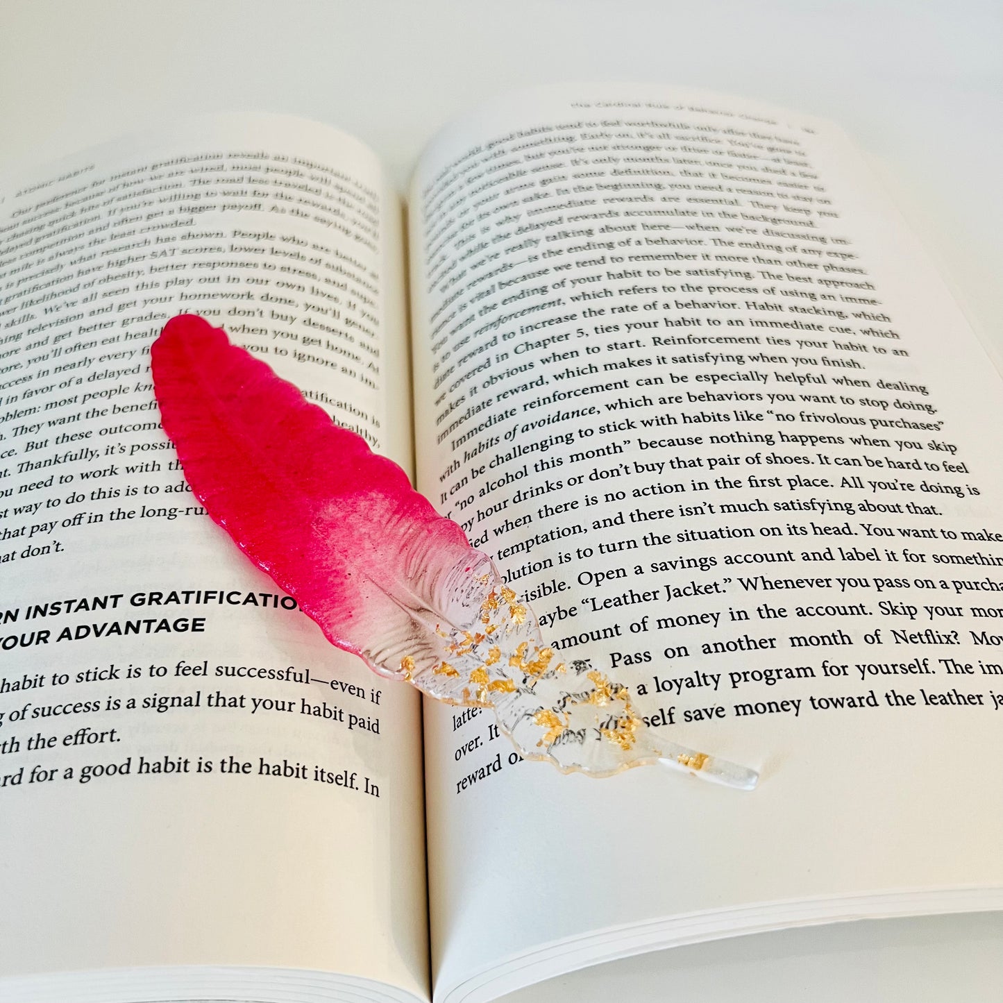 Pink Feather Bookmark