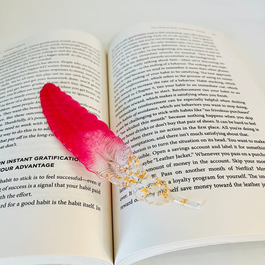 Pink Feather Bookmark