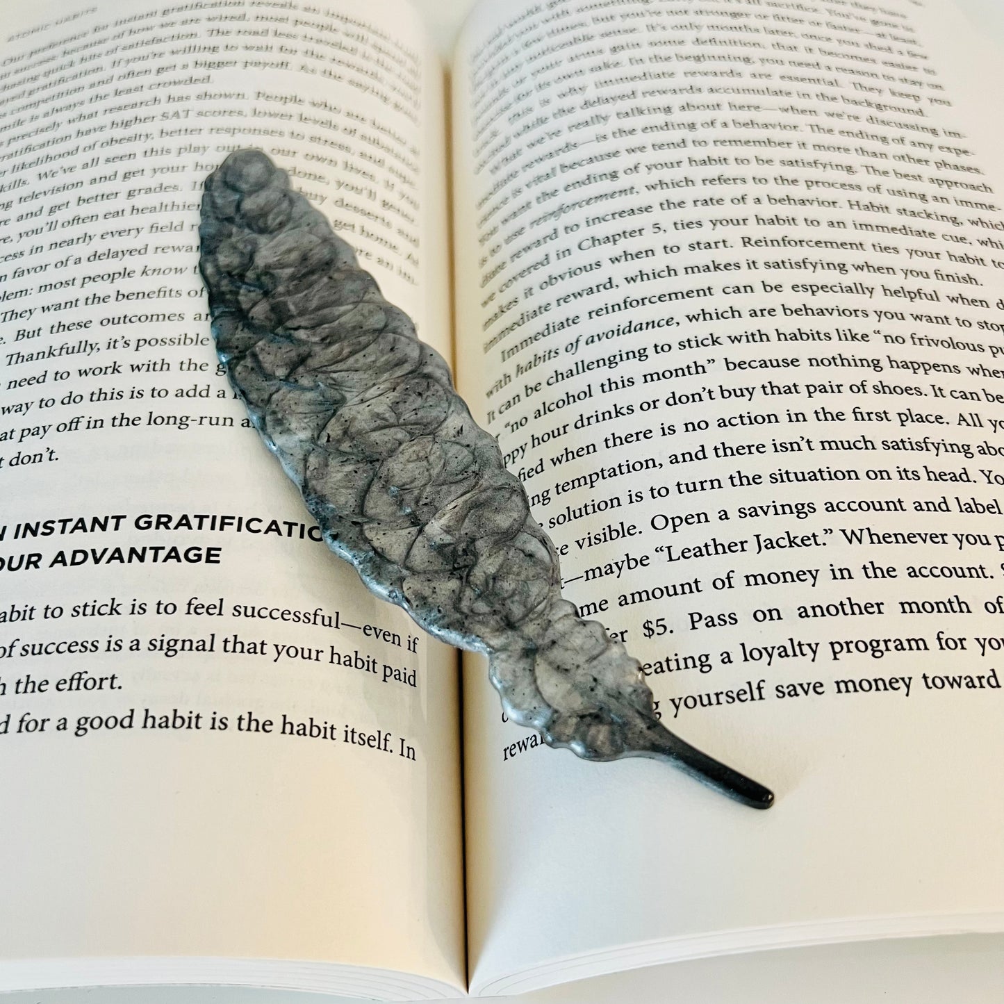 Grey Feather Bookmark