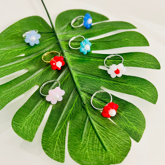 Beaded Daisy Rings