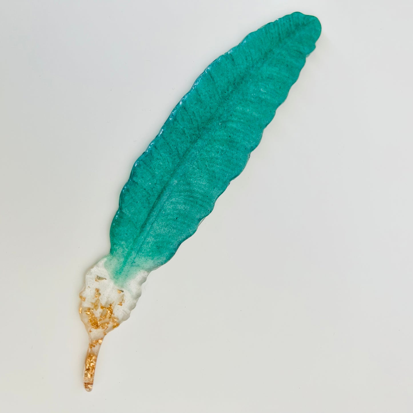 Aquamarine Feather Bookmark